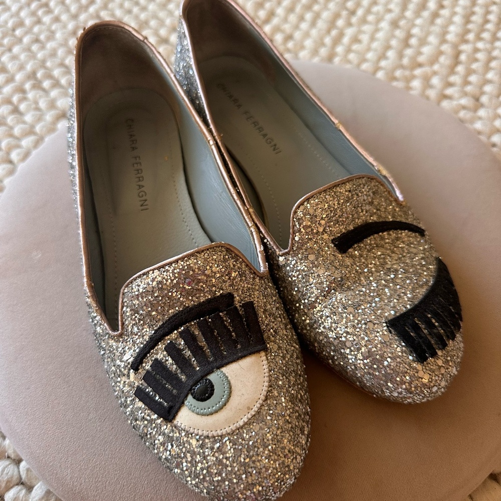 Chiara Ferragni Glitter Loafers 37